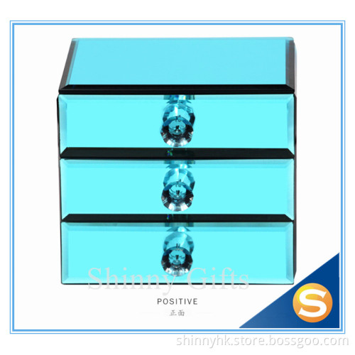 High Quality New Design Glass Jewelry box With Mirror China Manufacturers